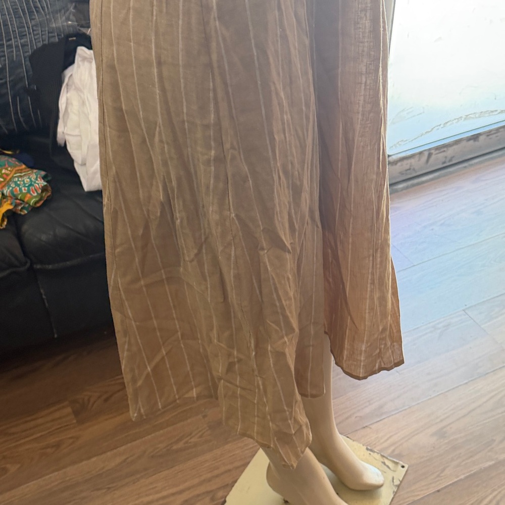 DKNY Beige‎ Striped Wrap Blouse - Picture 5 of 10